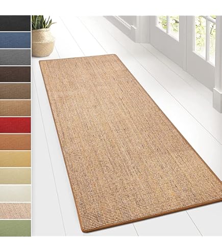 Casa Pura Tapis Marche Escalier Autocollant - Surface Immitation Sisal | Polypropylene + Coton | Tapis Marchettes Avec Rebord, Durable à Long Terme