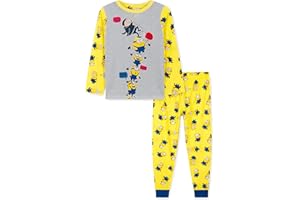 MINIONS Pijama Niño Largo, Pijama Divertido Niño y Adolescentes 2-14 Años, Regalos para Niños