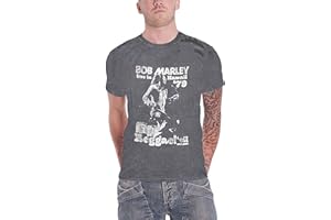 Bob Marley T Shirt Live in Hawaii Nouveau Officiel Homme Snow Wash Charcoal Gris