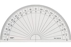 GRAPHOPLEX Rapporteur 1/2 cercle 13cm degrés Transparent