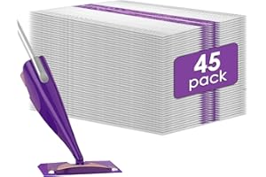 BRUVISH (45 piezas) WetJet Recambios de almohadillas desechables para trapeador Swiffer WetJet, Almohadilla de repuesto para trapeador multisuperficie para almohadillas para trapeador Swiffer Wet Jet