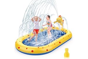 AOLUXLM Game Pool for Kids Outdoor, Water Toys Paddling Pool Sprinkler Wading Pool, Splash Pad Sprinkler Infant Swimming Pool for Garden Backyard Fountain Play Water Mat for 3 4 5 6 7+ Kids Boys Girls