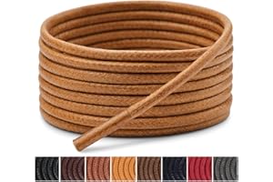 Handshop 3 Pares de Cordones para Zapatos de Vestir|Finos Cordones Encerados Redondos|8 Colores en 70cm-120cm