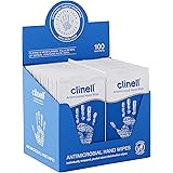 Clinell Antimicrobial Hand Wipes - Sanitising Wipes, Ideal for Travel - Dermatologically Tested, Kills 99.99% of Germs - Pack