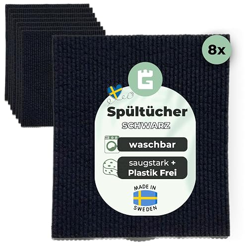 Grünschloss Spüllappen schwarz, 8er-Set