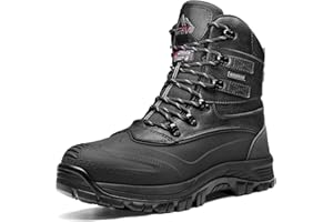 NORTIV 8 Men's Insulated Waterproof Construction Rubber Sole Winter Snow Ski Boots