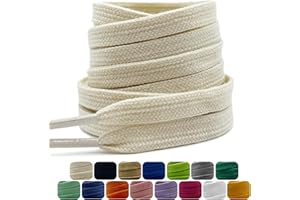 Dafannis Cordones Planos de Algodón, 9 mm de Ancho Cordones Muy Resistentes Zapatos Para Correr, Cordones Zapatillas Deporte, 2 Pares Cordones Zapatos de Repuesto de Primera Calidad