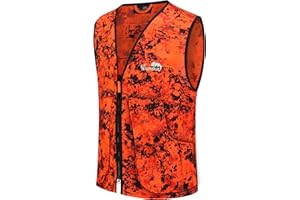 Full mundur Blaze Camo Naranja Chaleco de Caza Caza Chaleco Ligero de Seguridad con Múltiples Bolsillos para Adultos Unisex