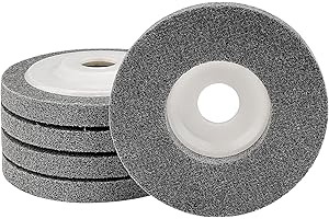 SI FANG 4 1/2 Inch Nylon Fiber Buffing Wheel Pads for Angle Grinder, 115mm x 22mm Abrasive Polishing Wheel Disc for Stainless Steel, Aluminum, Metal, Wood Polishing (5Pcs Nylon Fiber)
