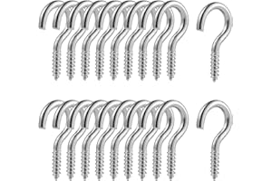 HEALLILY 100 stücke Vernickeln Schraube Haken Tasse Haken für Outdoor Indoor Hängen Zubehör (Silber)