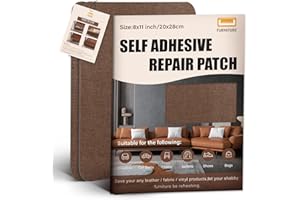 Cahomo Parche de Tela de Lino Autoadhesivo, 20 * 28 cm 3 Piezas Parches de Reparación de Lino, para Tapizar, Sofá, Asientos de Coche, Bolsa de Lona, Muebles, Marrón