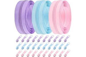 DOITEM Cerniere da 5 mm 15 m in nylon con chiusura lampo e chiusura lampo per cucito e artigianato