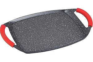 MADPRICE-ROYALTY LINE Royalty Line - RL-ATG47M - Piastra Grill Rivestimento Antiaderente impugnature smontabili in Silicone induzione 47 cm