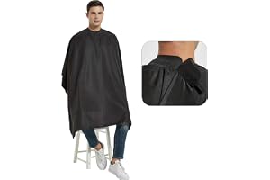 PERFEHAIR Hårklippning med gummikrage, professionell antistatisk frisörkappa för schampo, hårklippning och styling, svart, 13