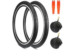 GREliving Pack of 2 26/27.5/29 x 2.1 Inch Bicycle Tyres, Coat Bicycle Tyres, Tubular Tyre for Road Bike, City Bike, Lever for Bicycle Tyres