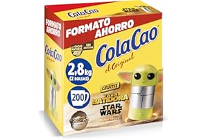 ColaCao Original, Cacao Soluble Natural sin Aditivos, Formato Ahorro 2,8kg con Taza Batidora Star Wars de Regalo