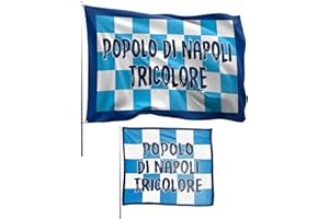 MAGNATEVE 'O LIMONE Bandiera Popolo di Napoli 2023 Originale – 2 Bandiere 60x60 e 90x150 cm a Sacchi – Gadget Idea Regalo Tifoso Calcio Originali – Idee Regali Divertenti per Tifosi