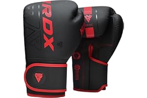 RDX Guantoni da Boxe Muay Thai e Allenamento, Maya Hide Pelle, KARA Combattimento Guanti da Sacco per Sparring, Sacchi Pugilato, Punzonatura, MMA Kick Boxing Gloves Uomo Donna, 8 10 12 14 16 18 oz