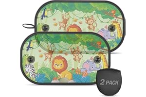 LSTRAGY Car Window Shades for Baby, 2 Pack Car Sun Shade for Baby, Universal Baby Sun Shades Blocking UV Rays/Sun Glare for Baby Kids Pets with Suction Cups- 51cm*31cm(Dinosaurs)