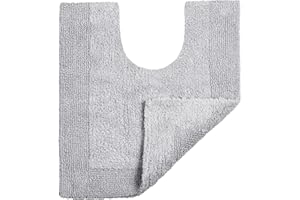 ALLURE BATH FASHIONS Allure Heavyweight Reversible Pedestal Toilet Mat, 100% Cotton, Super soft, Washable, Large Size 55cm x 55cm (Dove Grey)