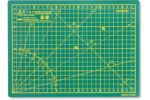 Elan Tapis de Découpe A4 Vert, Tapis de Coupe Auto-cicatrisant 22x30 CM, Planche de Découpe à 5 Couches, Self-Healing Cutting Mat A4