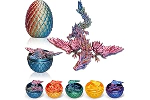 LUMIN TUTU Smok 3D ze skrzydłami w jajku, jajko smocze z nadrukiem 3D, realistyczna zabawka z jajkiem, kryształowe jajko dla dzieci i dorosłych (trójkolorowy gradient)