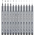 Hethrone Calligraphy Pens Drawing Pens and Black Calligraphy Set for Beginners Writing, Signature, Illustration Design and Drawing (12 Size)