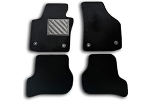 MTC AUTOMOTIVE Alfombrillas para Seat Leon II 2005-2012, a Medida, talonera de Goma Reforzada y Botones de fijación