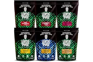 VERDE MATE Verde Mas IQ Mate Ananas, Fraise, Framboise, Mangue et Maracuya, Papaye, Service à Thé 6 x 500 g, Brésilien