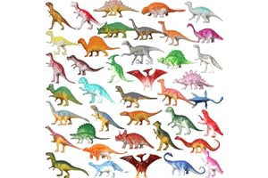 DOITEM Dinosaur Figures, 40 Pack Plastic Dinosaur Toys Set for Kids boys Toddler Birthday Christmas Easter Valentines Day Gifts, Including T-rex Triceratops Stegosaurus etc
