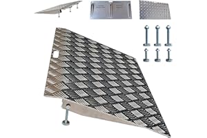 WORHAN Rampe de Seuil 300kg Rigide pour Fauteuil Roulant Chargement Plateforme Hauteur Variable Réglable Surface Antidérapante Aluminium Anodisé 1TR70