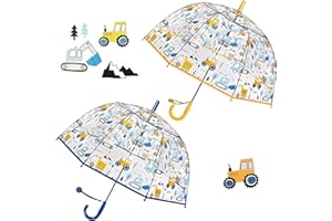 Rhomba Klar Transparente Blase Clear Bubble Umbrella for Children Lightweight Cute 8 Fibre Ribs Cute Dome See Through Perfect for Walking Kids Umbrella for Child