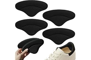 DANNEN Heel Grips 4 Pcs, Heel Cushion Pads for Loose Shoes-Anti-Slip Heel Protectors, Soft Heel Pads & Shoe Inserts for Ladies’ Shoes – Prevent Rubbing, Blisters & Heel Slipping (Black)