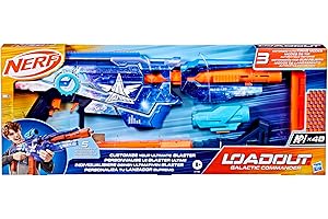Nerf Loadout Galactic Commander Blaster und 48 N1 Schaumstoff-Darts mit 3 Feuer-Modi (halbautomatisch, vollautomatisch, 3er-Abschuss), Outdoor-Spielzeug für Kinder, auch als Weihnachtsspielzeug