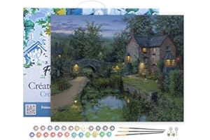 Figured'Art Dipingere con i Numeri con Telaio - Paint by Numbers Rifugio nella natura, Passatempo per Adulti, Kit Completo, Hobby Creativi - Quadri fai da te 40x50cm Tela Già Incorniciata