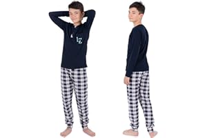 LOREZA ® Jungen Pyjama Langarm Baumwolle Set Zweiteiliger Schlafanzug Hausanzug