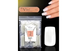 By Vixi 600 SET PER UNGHIE MEDIE QUADRATE con LIMA DI PREPARAZIONE, 10 misure - Opaco Estensioni per unghie finte a copertura totale, saloni di bellezza e uso domestico