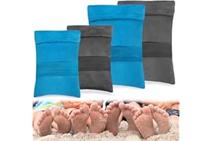 Irikdescia Lot de 4 brosses de sable de plage portables pour enlever le sable - Sac de retrait de sable - Article obligatoire pour le nettoyage de la plage pendant les vacances