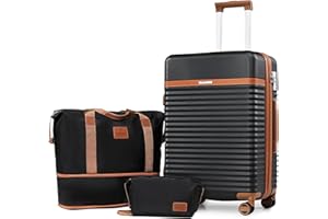 Joyway Set di Valigie, Valigia da viaggio rigida con 4 ruote e chiusura TSA, Set di valigie di medie dimensioni in ABS espandibile con 1 borsa da viaggio e 1 borsa da toilette