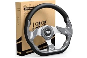 10L0L Universelles Design Golfwagen-Lenkrad passend für Yamaha Club Car DS & Precedent Tempo, EZGO RXV & TXT, ergonomisches Design, Kohlefaser-Lenkrad