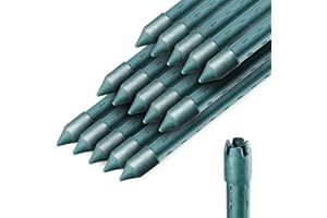 KADAX Paliki do roślin 150 cm x 16 mm, zestaw 15 szt. – stal powlekana, podpórka do roślin i drążki do pomidorów do ogrodu, odporne na warunki atmosferyczne i stabilne
