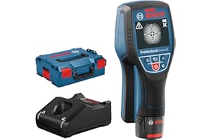 Bosch Professional 12V System Scanner mural D-tect 120 (1 batterie 12V, tuyaux en plastique/montants en bois/fils électriques /métaux ferreux/métaux non ferreux : 60/38/60/120/120 mm; L-BOXX)