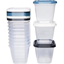 Kigima Gefrierdosen 12x0,55L quadratisch Bunt – Elegante Vorratsdosen mit Deckel luftdicht – Transparente Frischhaltedosen mit Deckel – Aufbewahrungsbox Küche für Mealprep & Organisation – Made in EU Küche, Haushalt & Wohnen