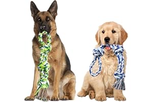 ERHAOG Lot de 2 jouets pour chien indestructibles - 55 cm - Corde - Jouet à tirer avec nœud en coton - Jouet à mâcher pour chiens de grande et moyenne taille