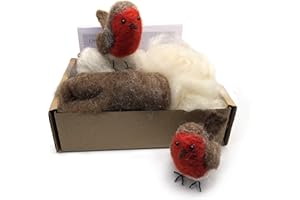 MillyRose Crafts Needle Felting Kit - Robin Needle Felting Kit, Wool Felting Kits for Beginners Adult - Colour Coded Felting Needles