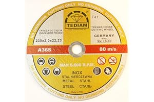 LEPIK 25 dischi da taglio per acciaio, 230 x 2,0 mm, A46RBF T41 Tediam Gold