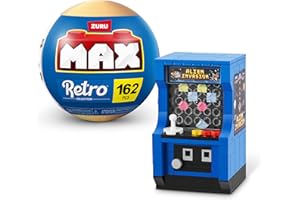 MAX BUILD MORE MAX Colección de Bloques de construcción Premium Retro, (máquina recreativa) (hasta 221 Piezas; 6 diseños para coleccionar) de ZURU.