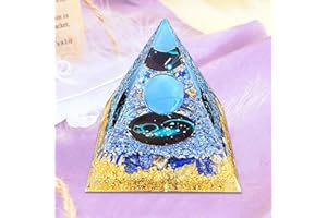 VDYXEW Crystal Pyramid, Lapis Lazuli Zodiac Aquarius Orgone Pyramid, Healing Crystal, Postive Energy Orgonite Crystal Healing for Yoga, Meditation, Stress Reduce (Aquarius)