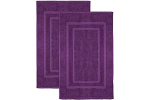 NatureMark Dywanik łazienkowy | jakość premium | 100% bawełna | 50 x 80 cm | dywanik prysznicowy, dwupak | kolor: fioletowy