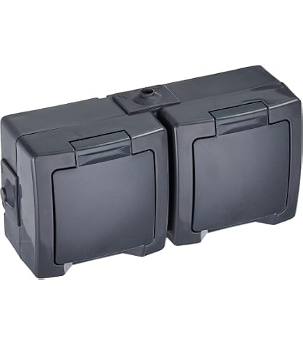 Legrand Steckdose IP66 – 2-polig Mit Schutzabdeckung, 16A/250V, Grau, Für Feuchträume & Außenbereich
